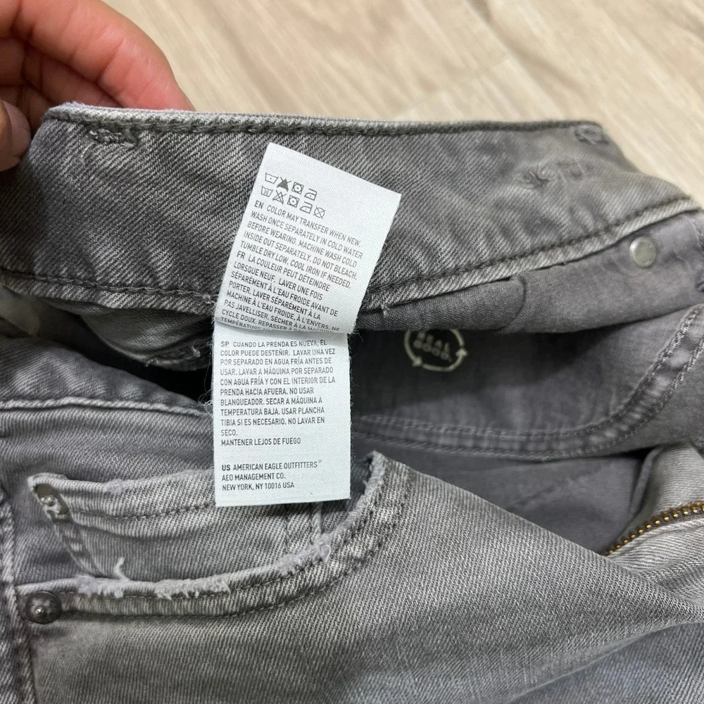 American Eagle AirFlex Skinny Jeans Men's 28x30 Gray Distressed Stretch Denim